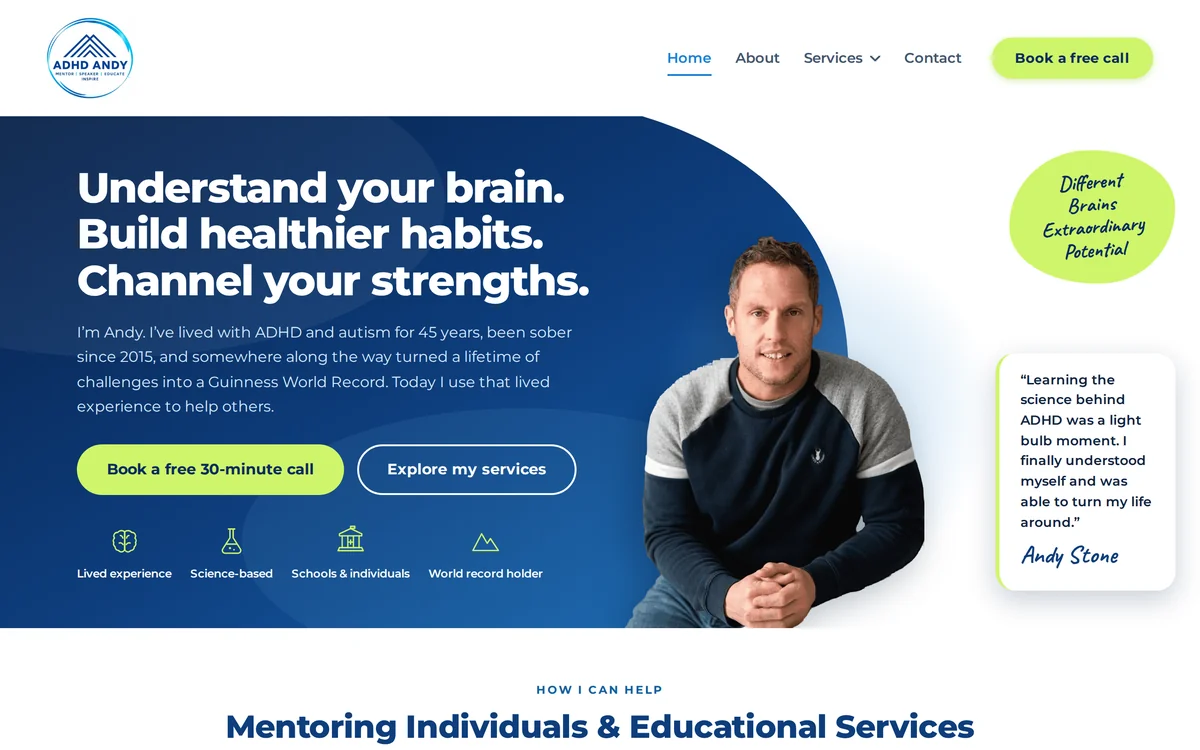 The ADHD Andy home page.