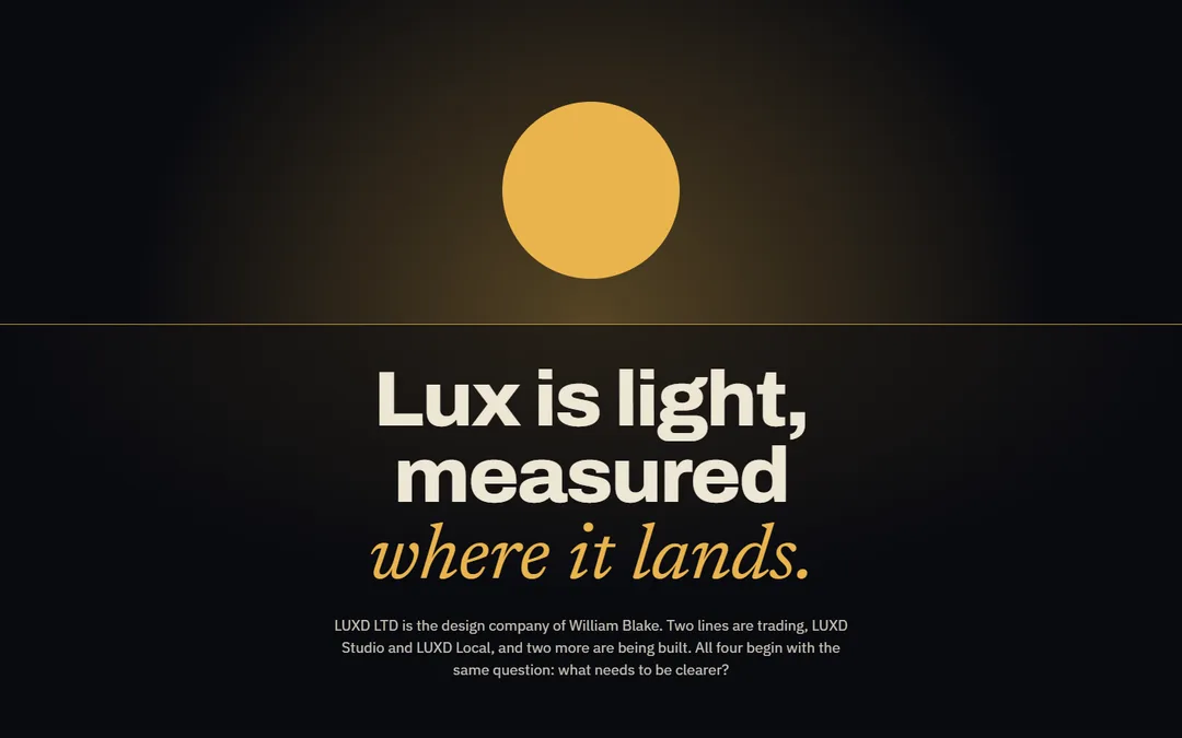 Cinematic Light: the opening screen at 1440 pixels wide.