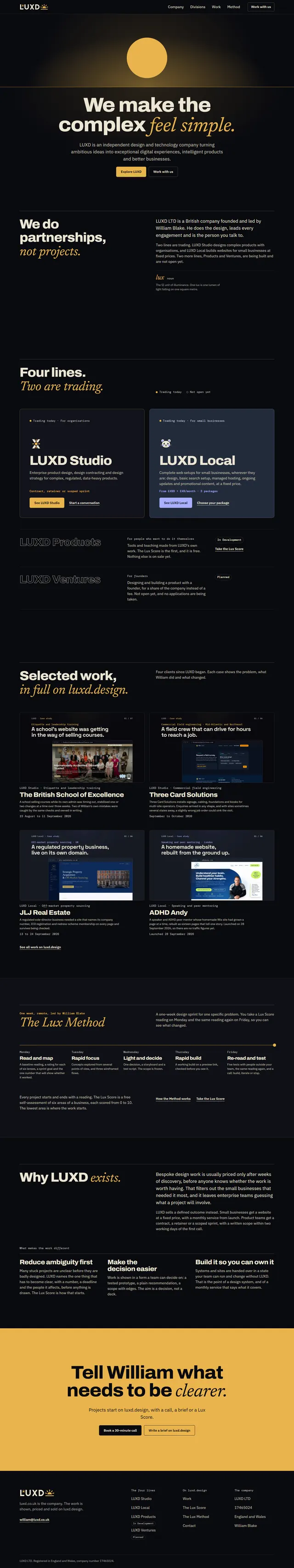 Cinematic Light, combined: the whole page, top to bottom.